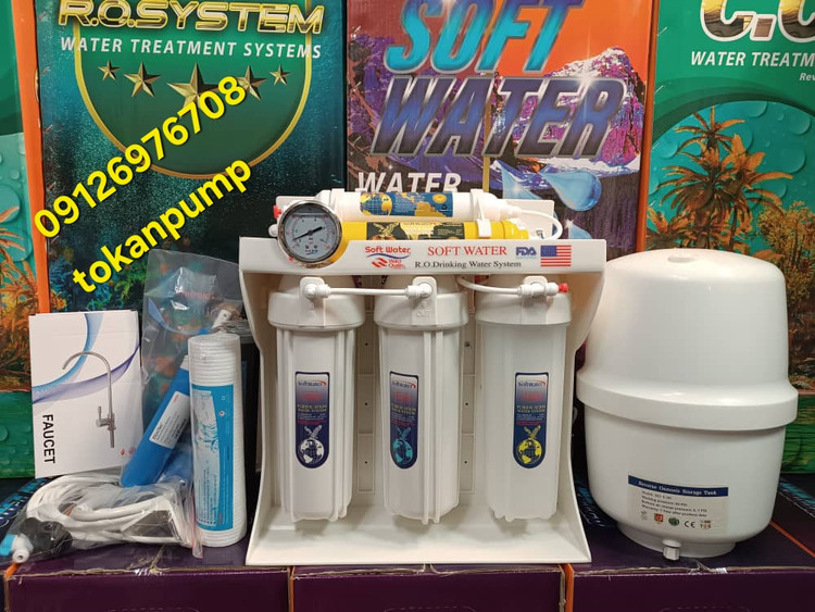 تصفیه آب ۹ مرحله saftwater پایه پلاستیک موتور تایوان با گارانتی 12ماه موتور ،پمپ و لوازم