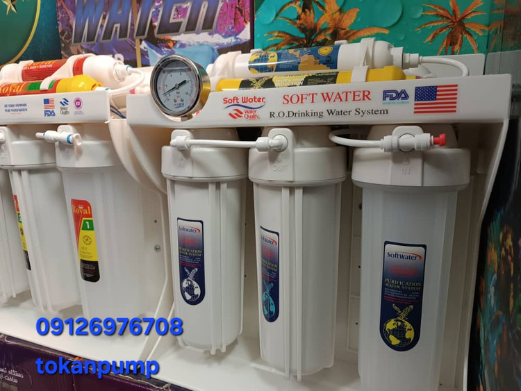 تصفیه آب9 مرحله saftwater(گرید A)پایه فلزی با گارانتی 12 ماه موتور ،پمپ،ولوازم برقی